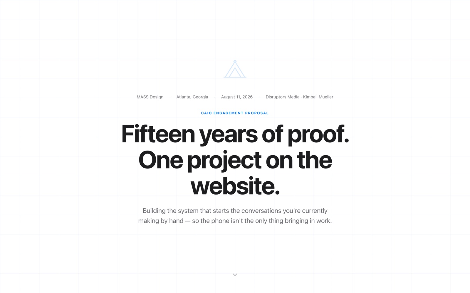 Proposal page for Mass Design