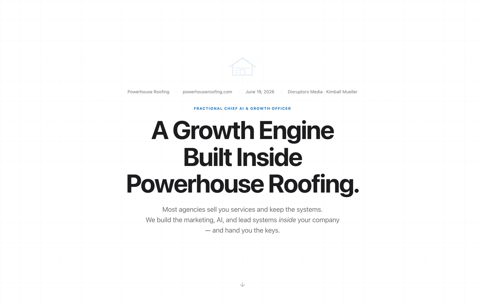 Proposal page titled A Growth Engine Built Inside Powerhouse Roofing